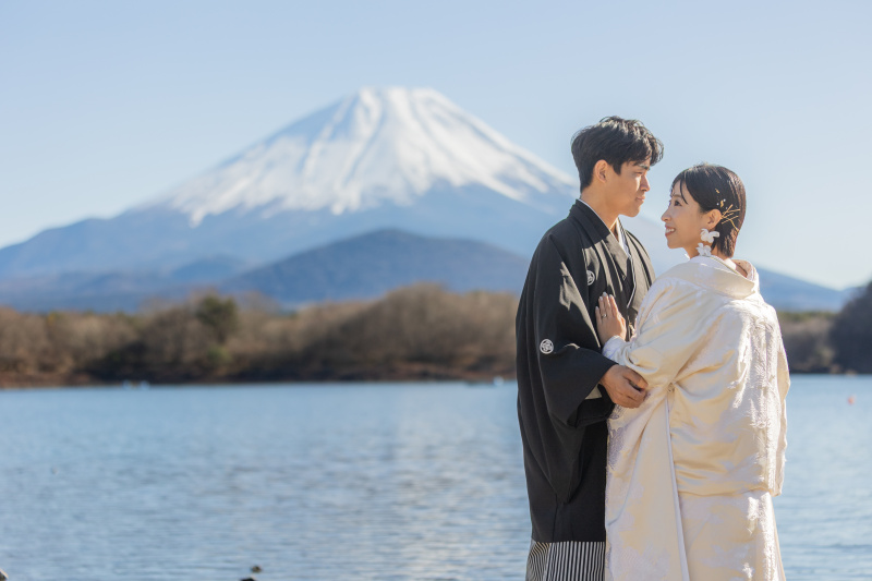 富士山と和装