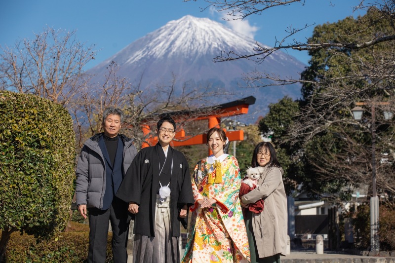 富士山バックに