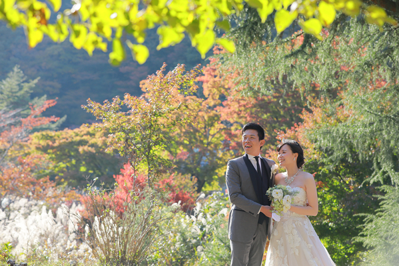 湖畔は紅葉していてとても綺麗でした