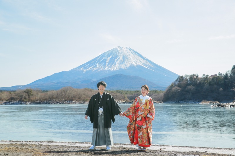 とても綺麗な富士山をバックに