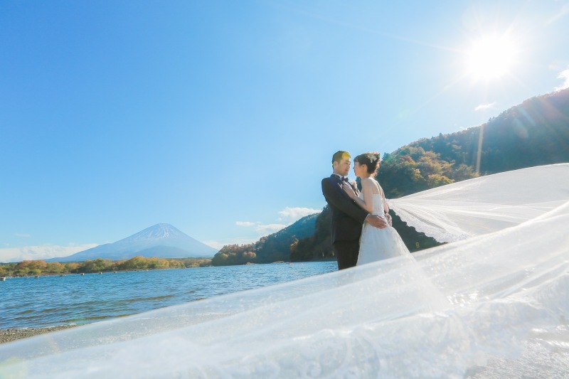 撮影小物のロングベールを使用した撮影