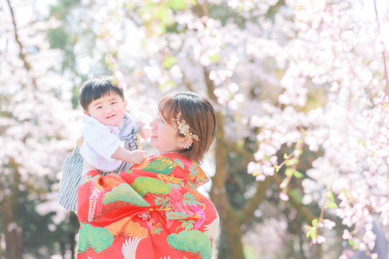 ママとの2ショットも