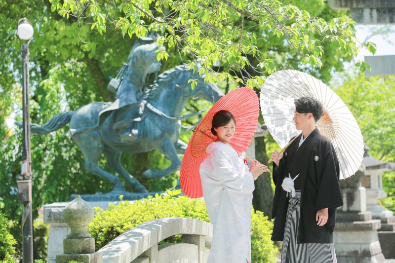 新緑と和装白無垢での富士山浅間大社プラン