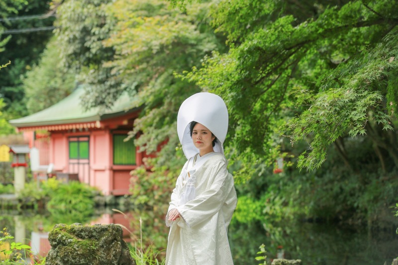 緑色の紅葉も、まだ美しく、京都の様な雰囲気