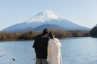 真冬の和装富士山ロケーションフォト