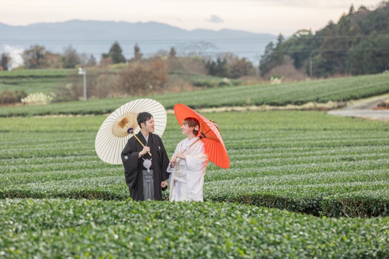 和装、和傘を使って