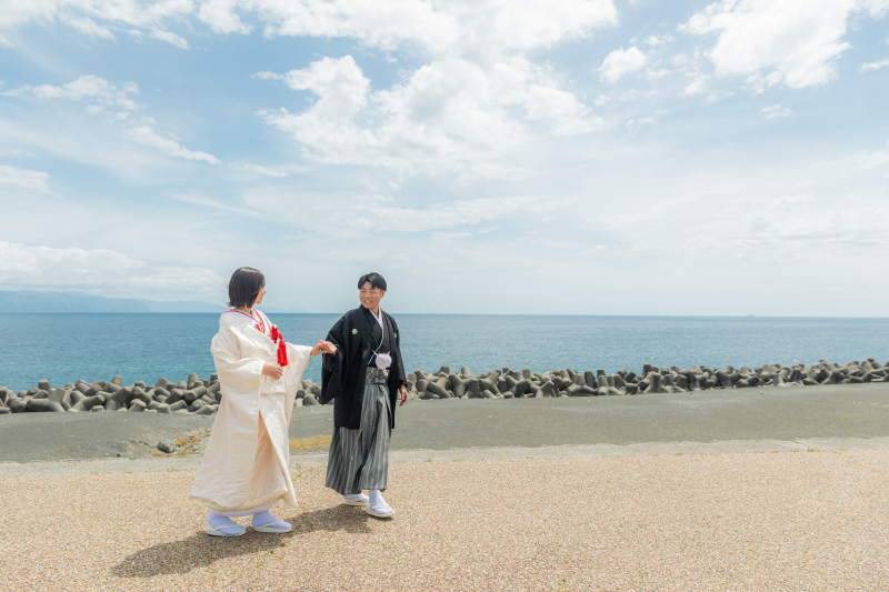 海沿いの公園で