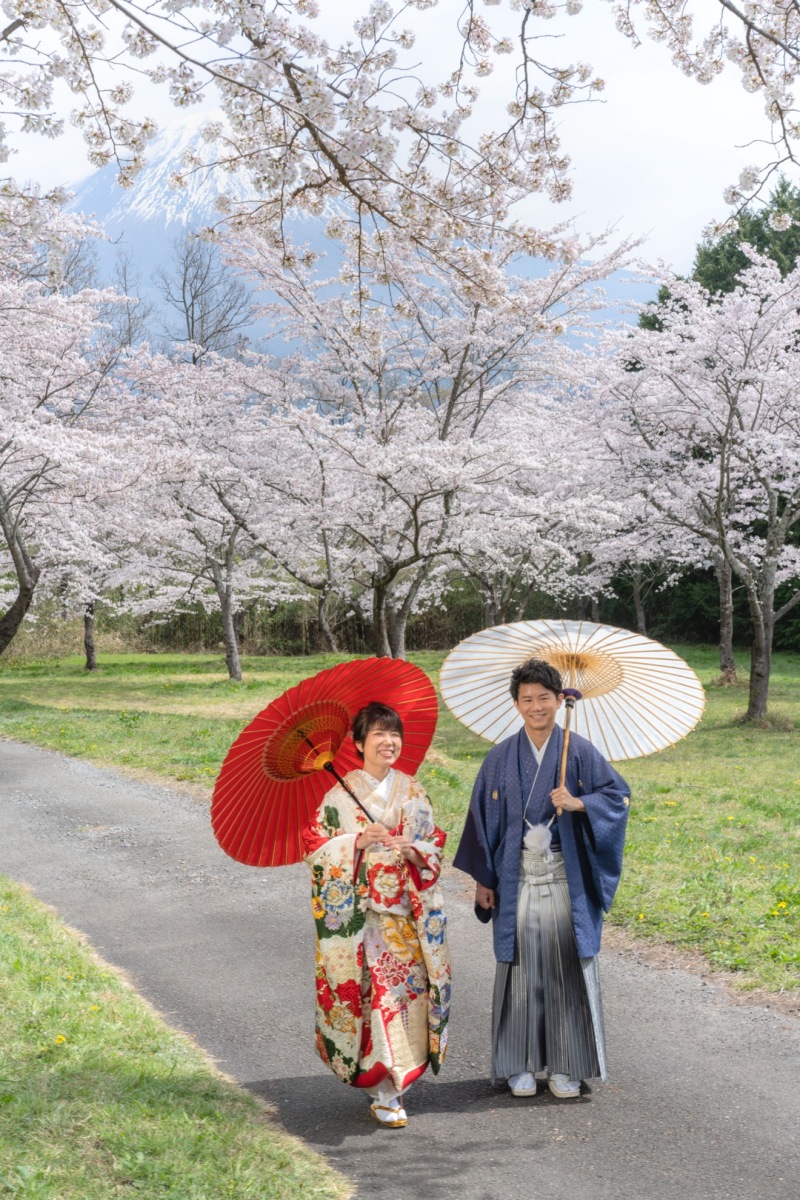 春の桜ロケーションでの撮影