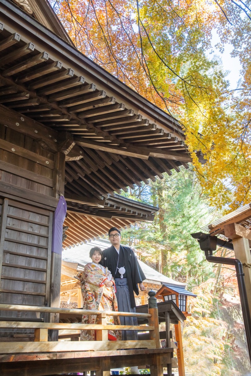 河口湖の山間で