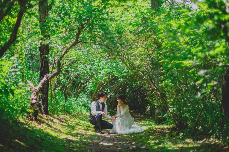美しい森や湖畔でのウェディングフォト