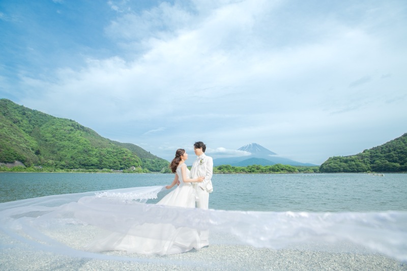 ウェディングドレス+富士五湖