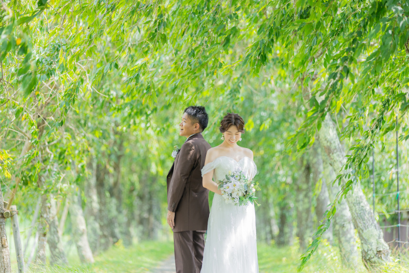 緑のトンネルで