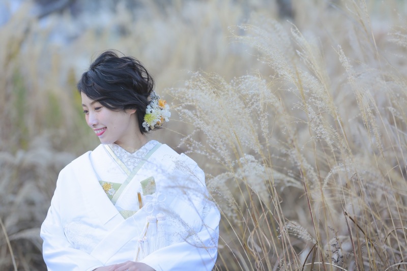 お着物に合わせた和装小物も可愛いですね