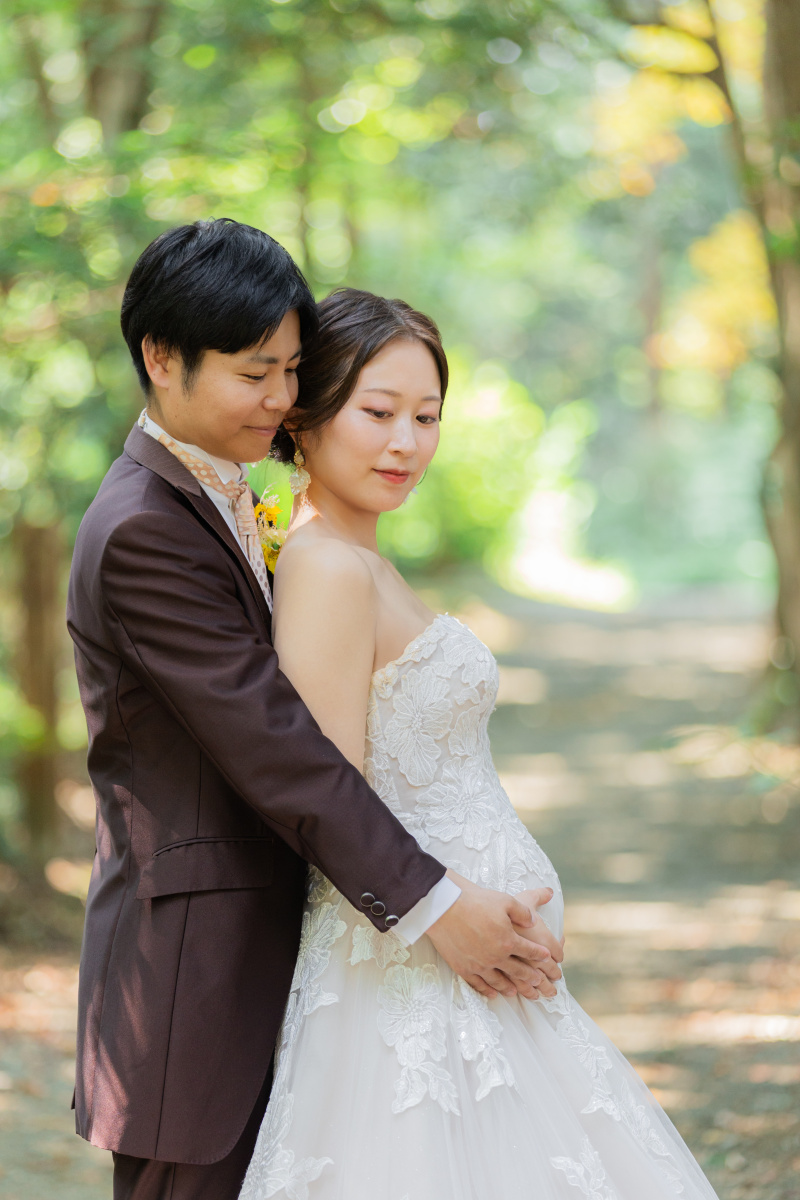 鮮やかな緑の中で