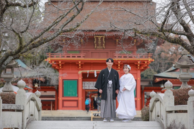 神社での撮影。