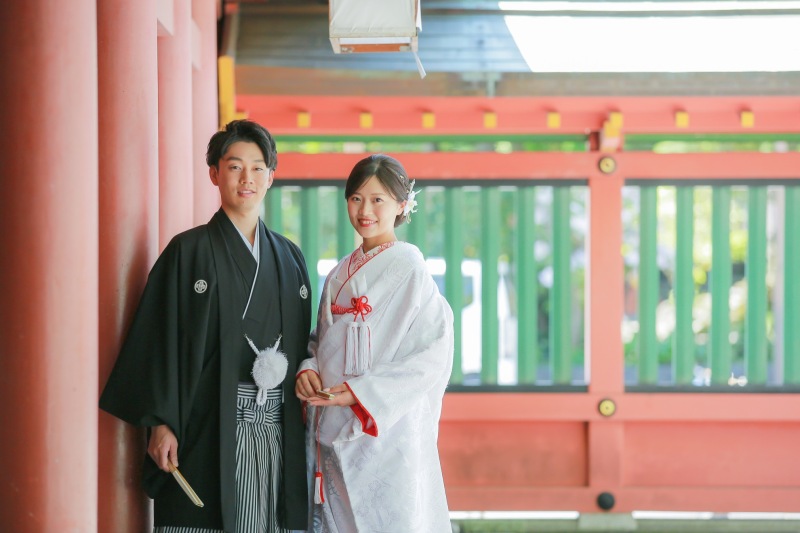 神社の中で和装らしいお写真も