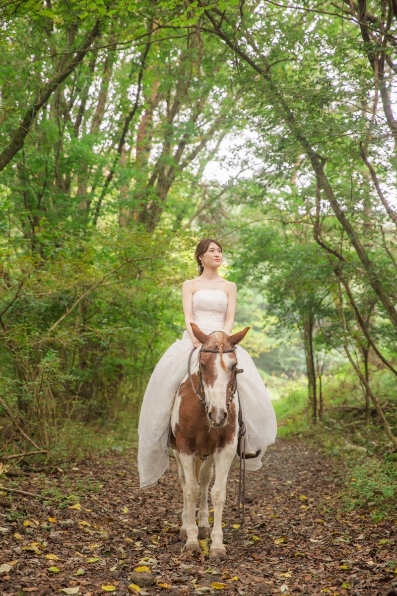 森をお馬さんに乗ってお散歩