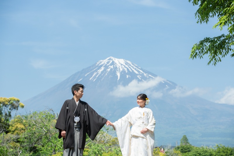 シンプル２着！手頃に富士市周辺の撮影＋台紙＋アルバム付【和装＋洋装：富士ロケーション】全データ美肌レタッチ付き（350カット）