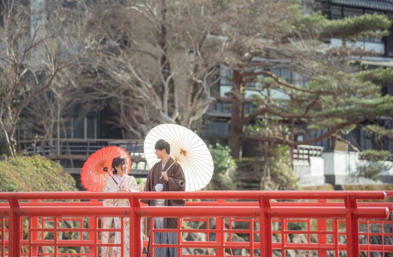 和装洋装満喫【和装+洋装：修善寺ロケーション＋選べる1箇所】全データ美肌レタッチ付き+アルバム+台紙