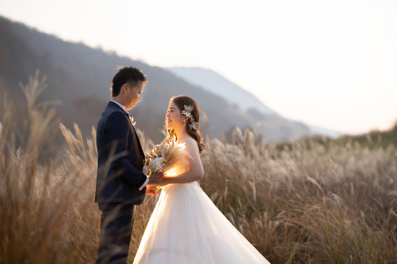 由布岳で夕日も