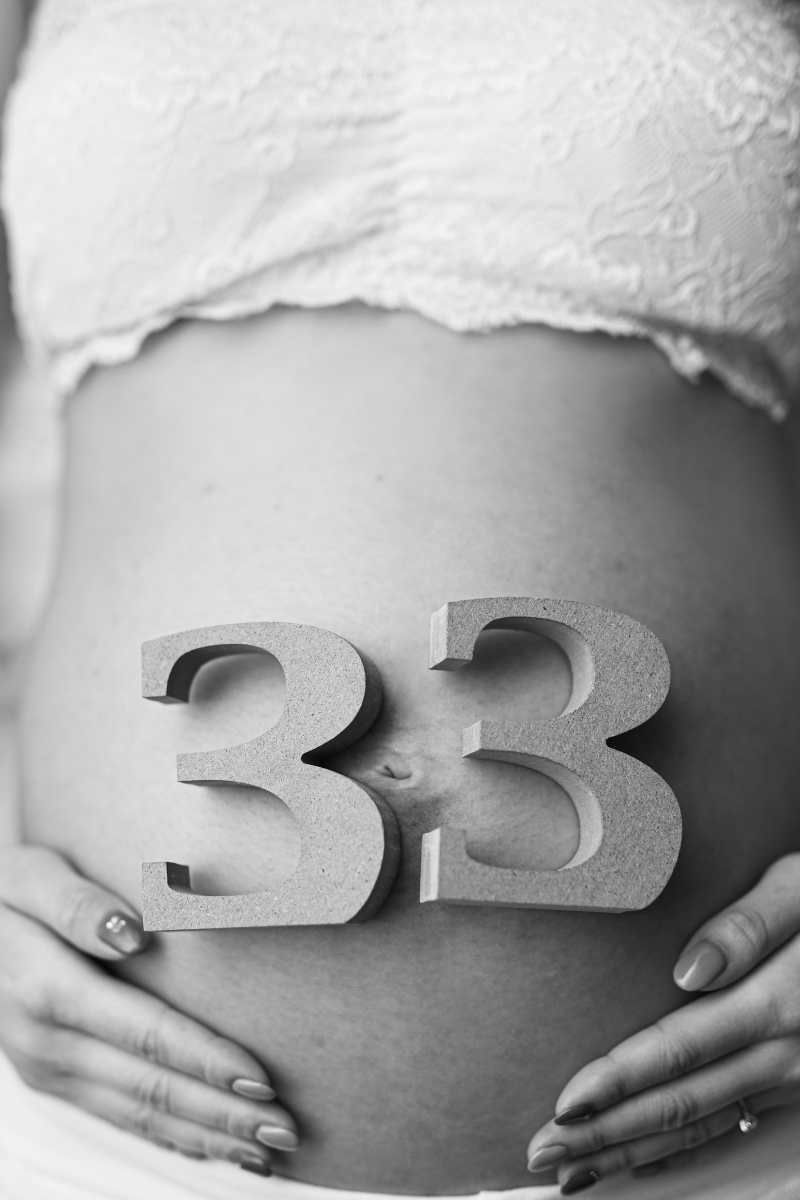 モノクロでオシャレに週数ショット！