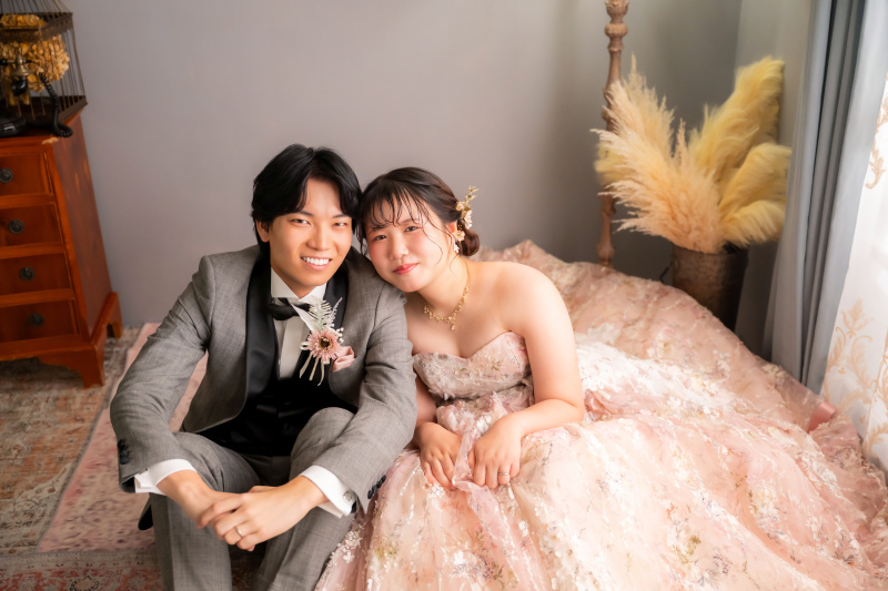 座ったショットも