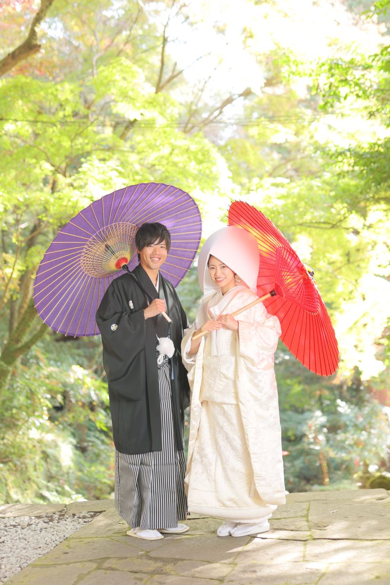 2人で和傘ショット