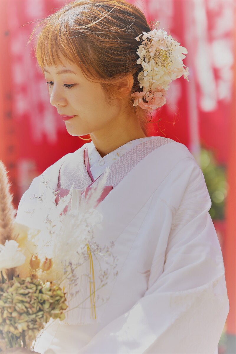 白無垢×ピンク