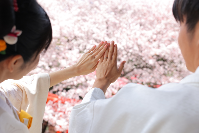 桜と指輪カット
