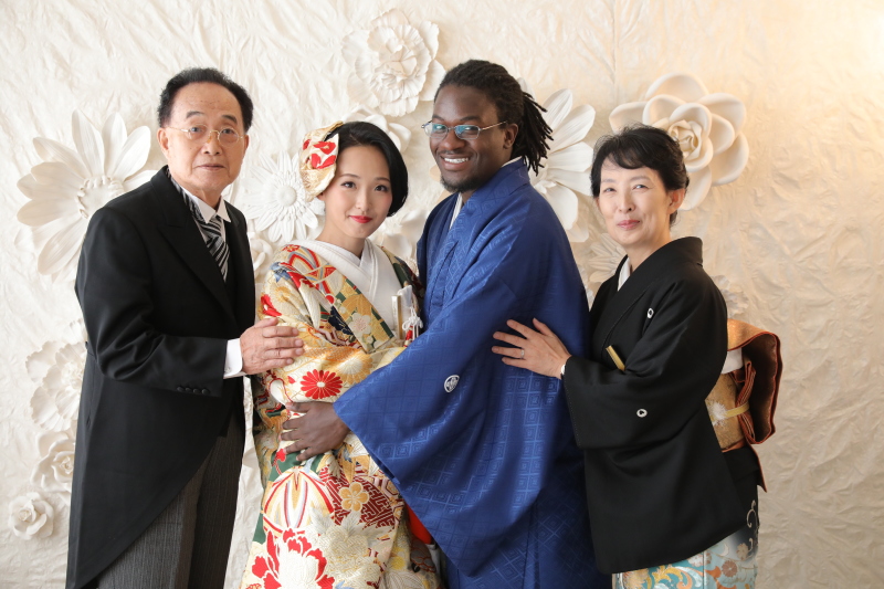 新婦様のご両親様と一緒に