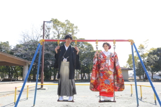 和装で公園ロケーション♬