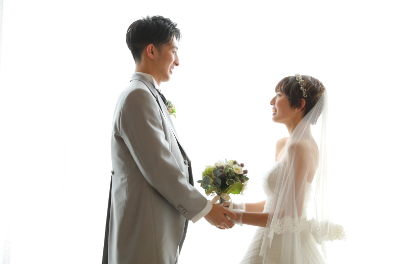 見つめ合ってにっこり