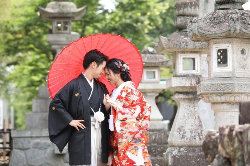 番傘で相合い傘