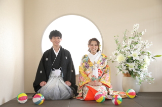 スタジオで楽しく和装フォト☆