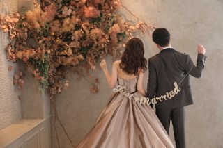 スタジオ、カラードレス撮影