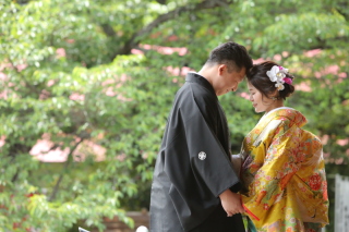 神社にて和装撮影