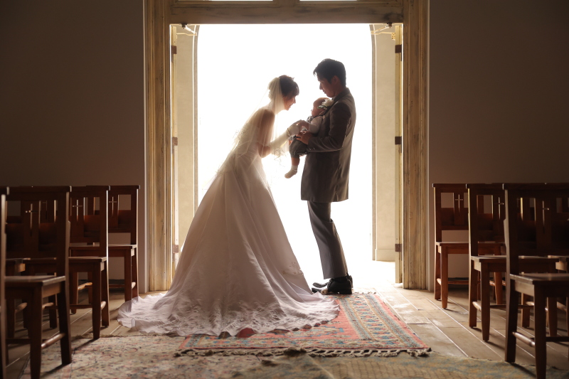 家族で一緒にウエディングフォト