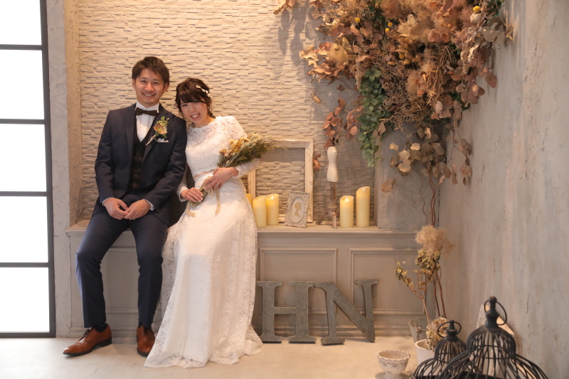 ドライフラワーに囲まれて