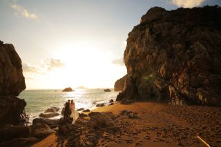 石門での夕日ロケーション