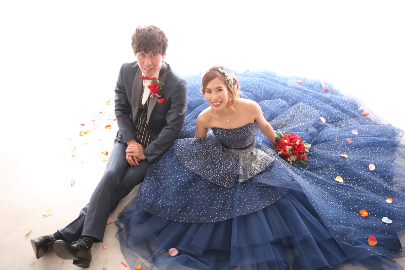 ネイビー×レッド