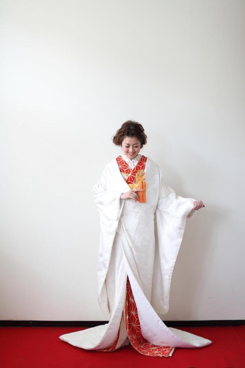新婦 色掛下 麻の葉 赤 