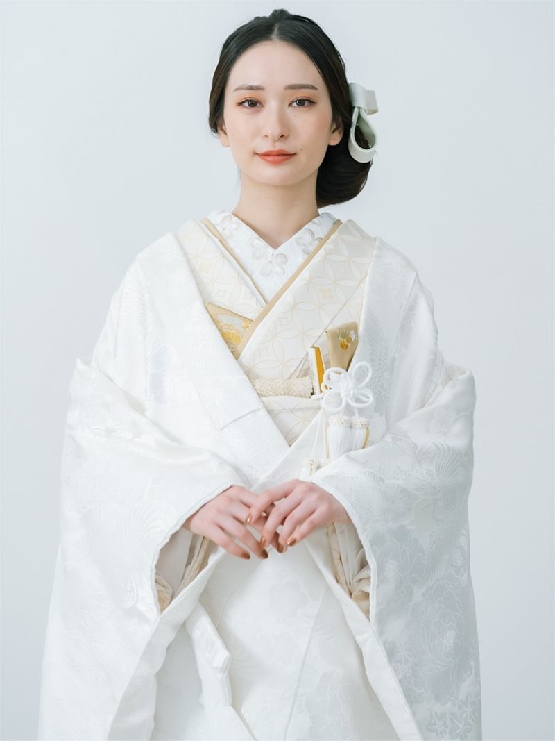 新婦 色掛下 金七宝 ｷﾝｼｯﾎﾟｳ 白(正絹) 