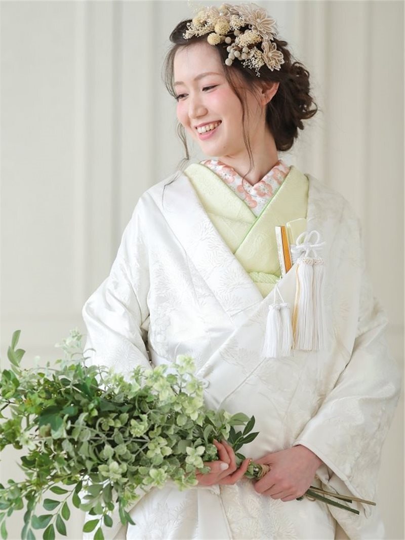新婦 色掛下 雲流花ﾋﾜ(正絹) 