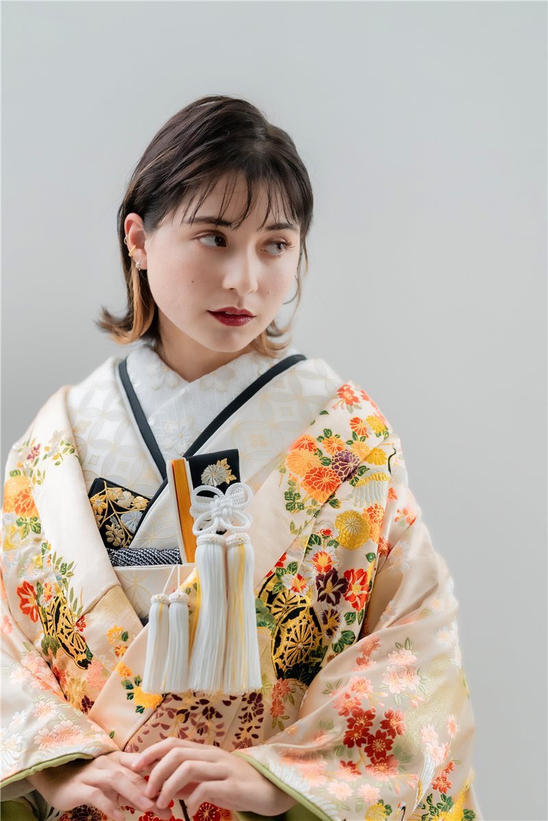 新婦 色掛下 金七宝 ｷﾝｼｯﾎﾟｳ 白(正絹) 