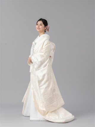 白 鶴と牡丹(相良刺繍) 