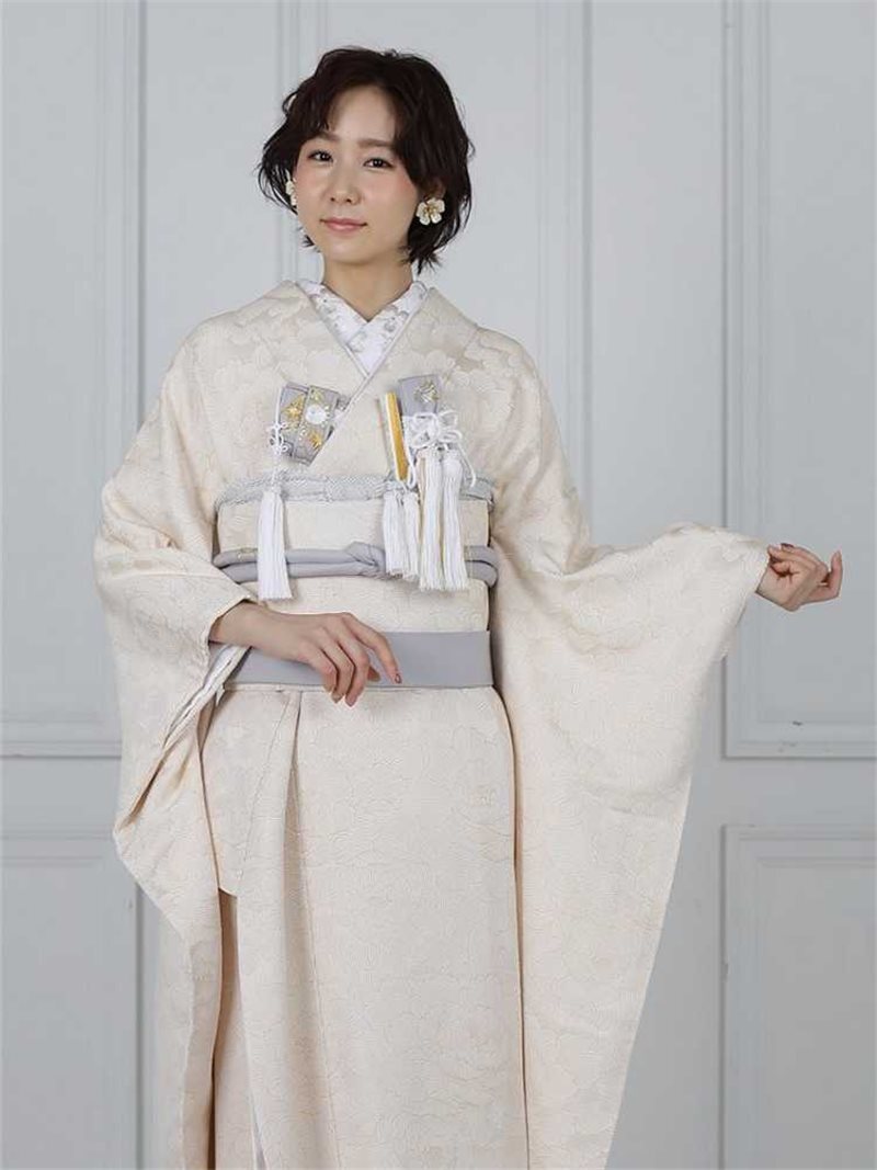 新婦 色掛下 牡丹尽し ﾎﾞﾀﾝﾂﾞｸｼ 白金(正絹) 