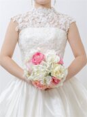 ﾗｳﾝﾄﾞﾌﾞｰｹ(白×ﾋﾟﾝｸ) 