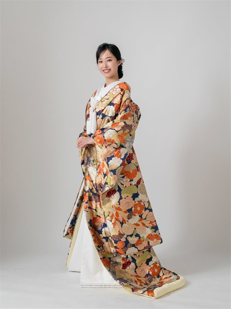 風光百花紋(紺) 