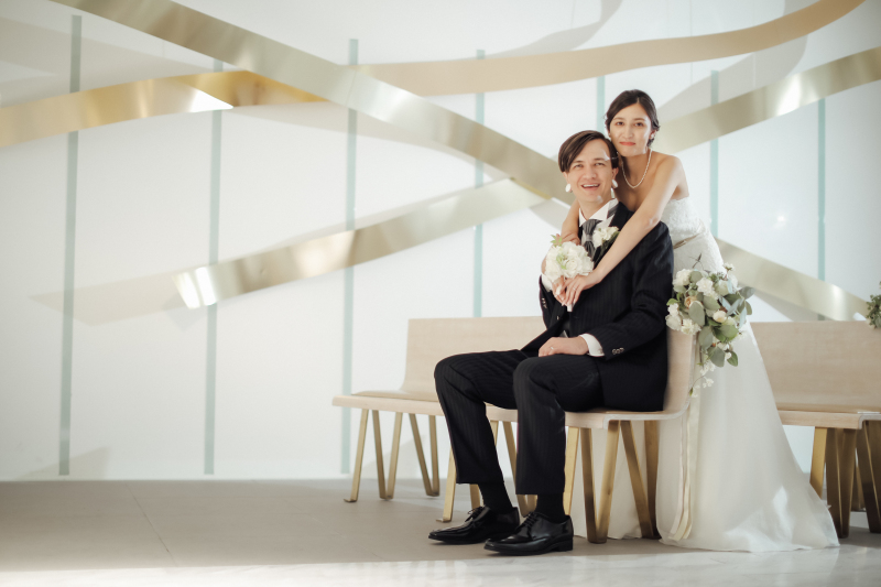 ニッコリおふたりの優しい笑みを