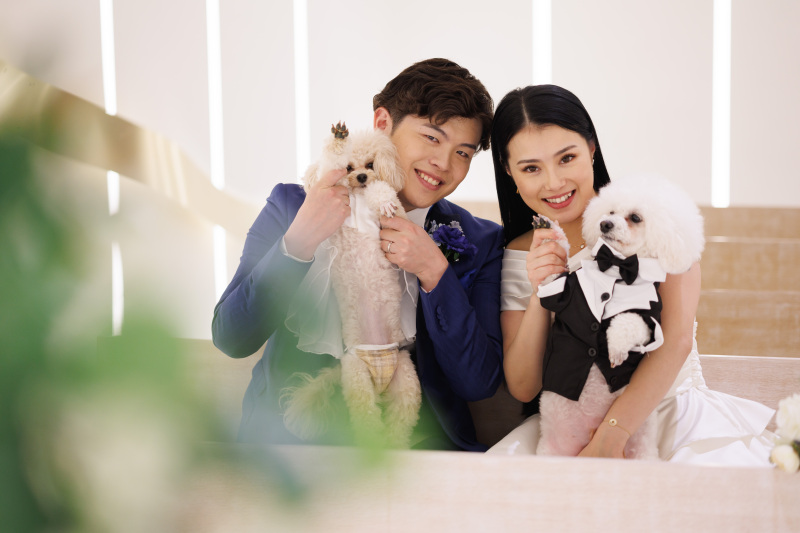 ワンちゃんも衣装を着て、みんなで撮影!!